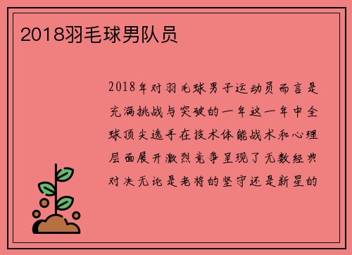 2018羽毛球男队员